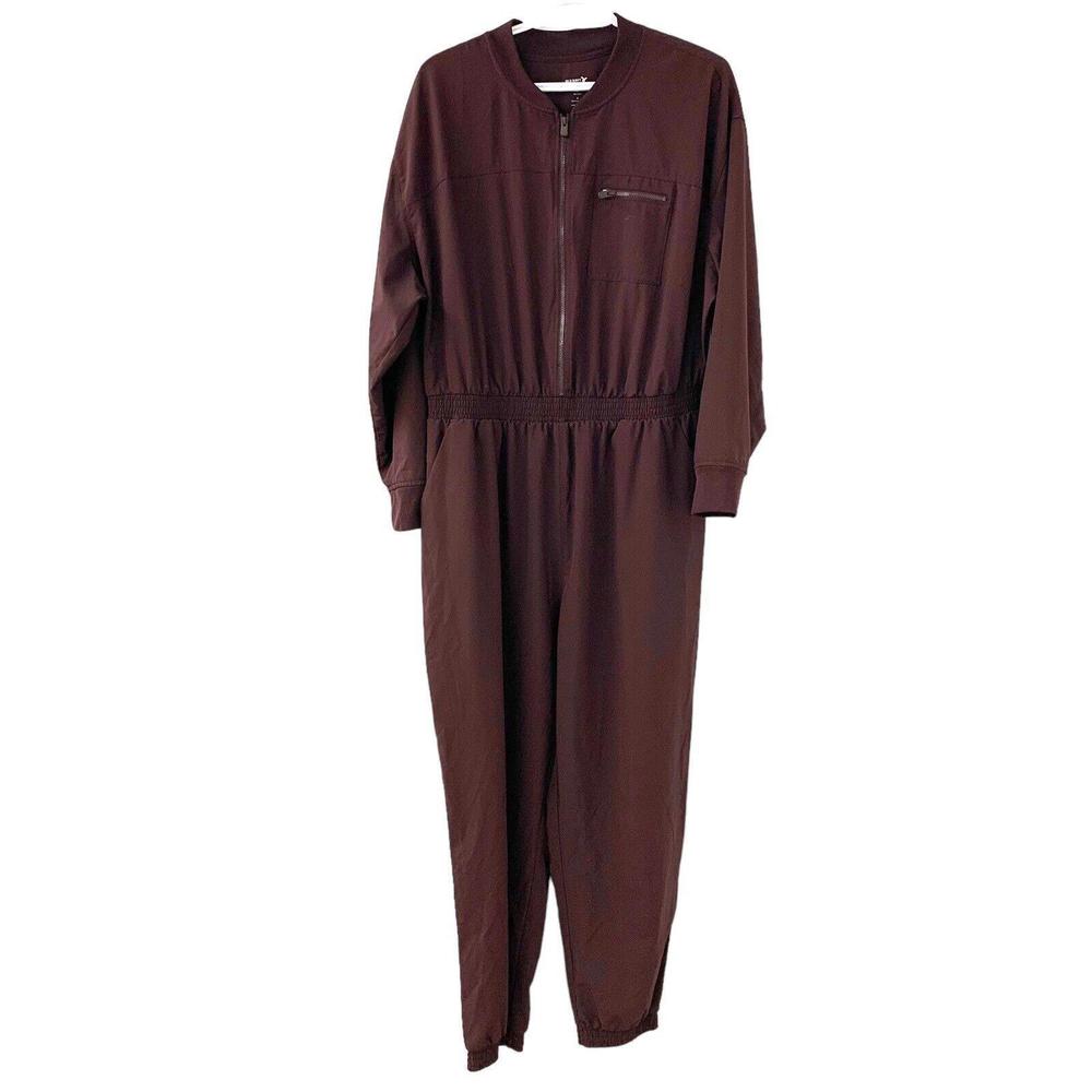 Old Navy Active Stretch Tech Utility Jumpsuit Purple Brown Womens Large